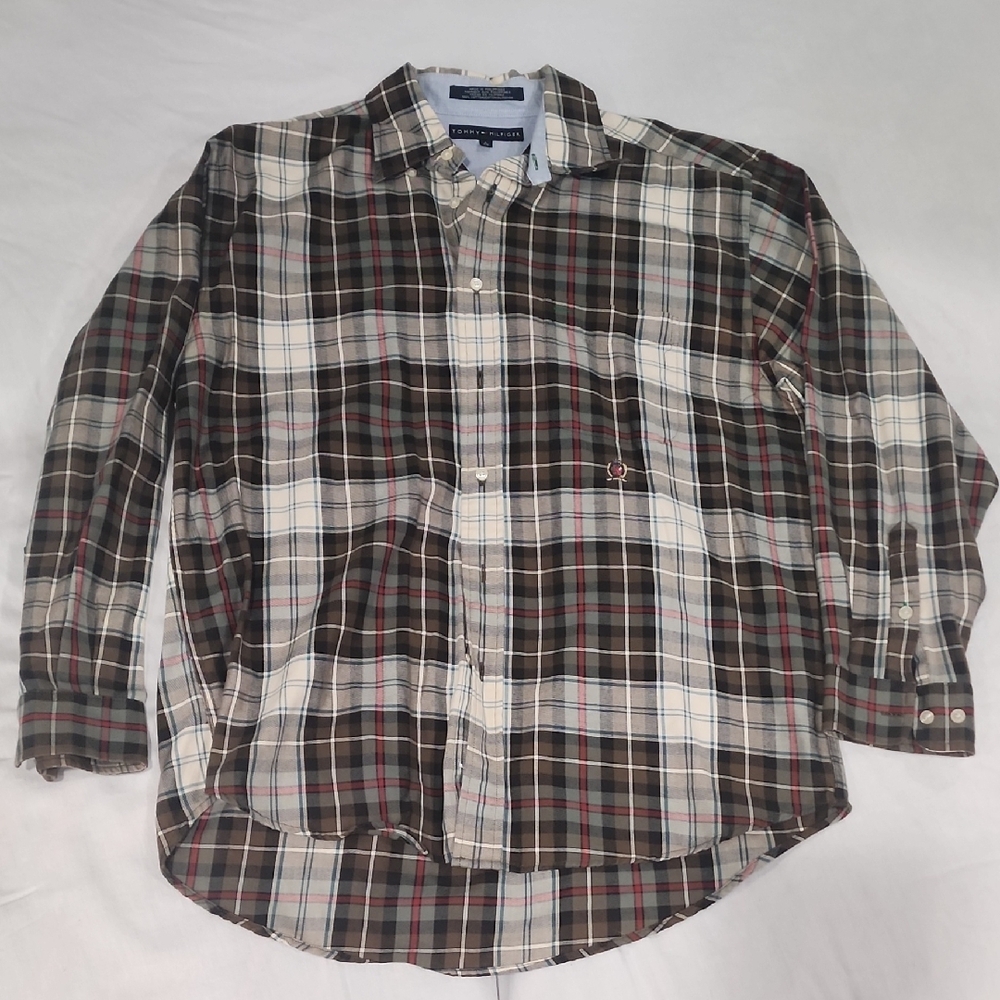 Tommy Hilfiger Black and White Casual Button Down Shirt